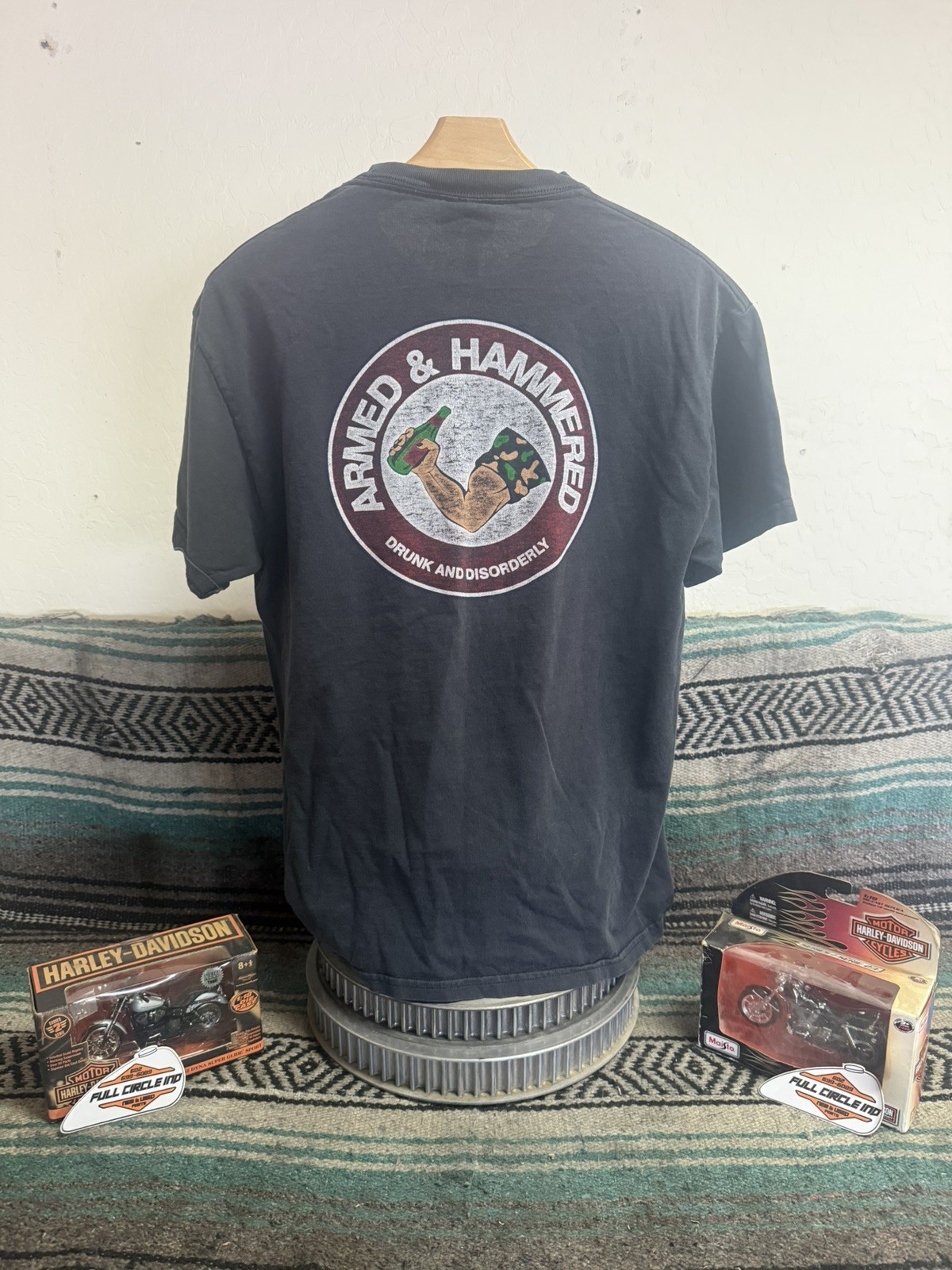 Armed and Hammered Drunk and Disorderly Shirt, L, 26 in Long, 19 in Wide