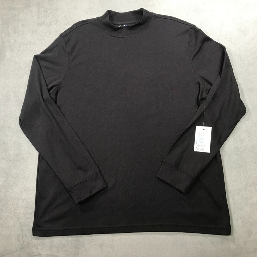 Croft & Barrow T Shirt Men’s XL Black The Easy Care Mock Neck Long Sleeve NEW