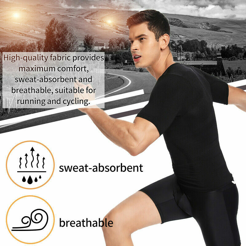 Men Classic Sleeveless Slimming Body Shaper Workout Shirt Belly Control Tank Tee