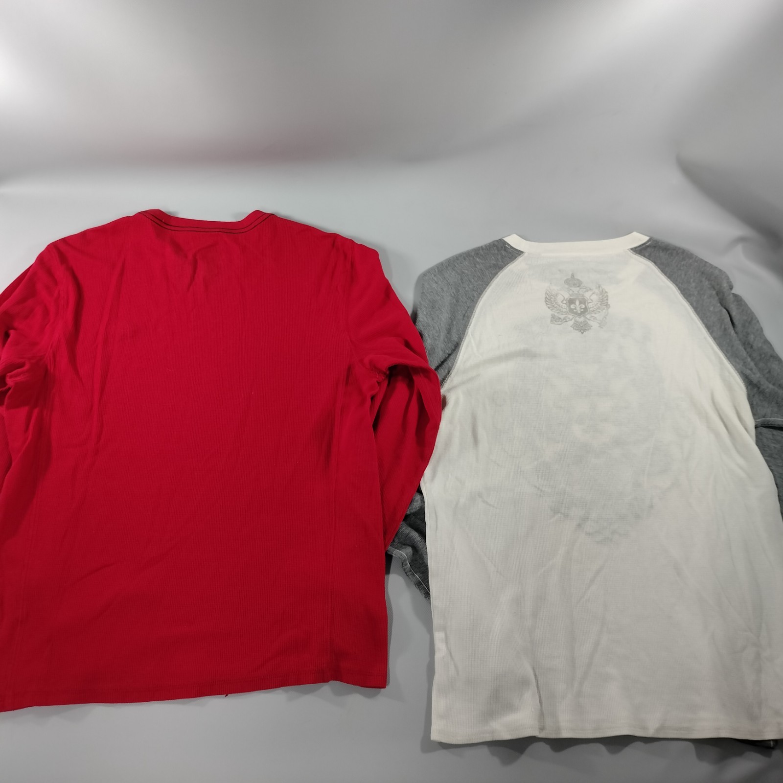 Express Lot of 2 Red White Gray Crew Neck Pull On Long Sleeve T-shirts Mens Sz M