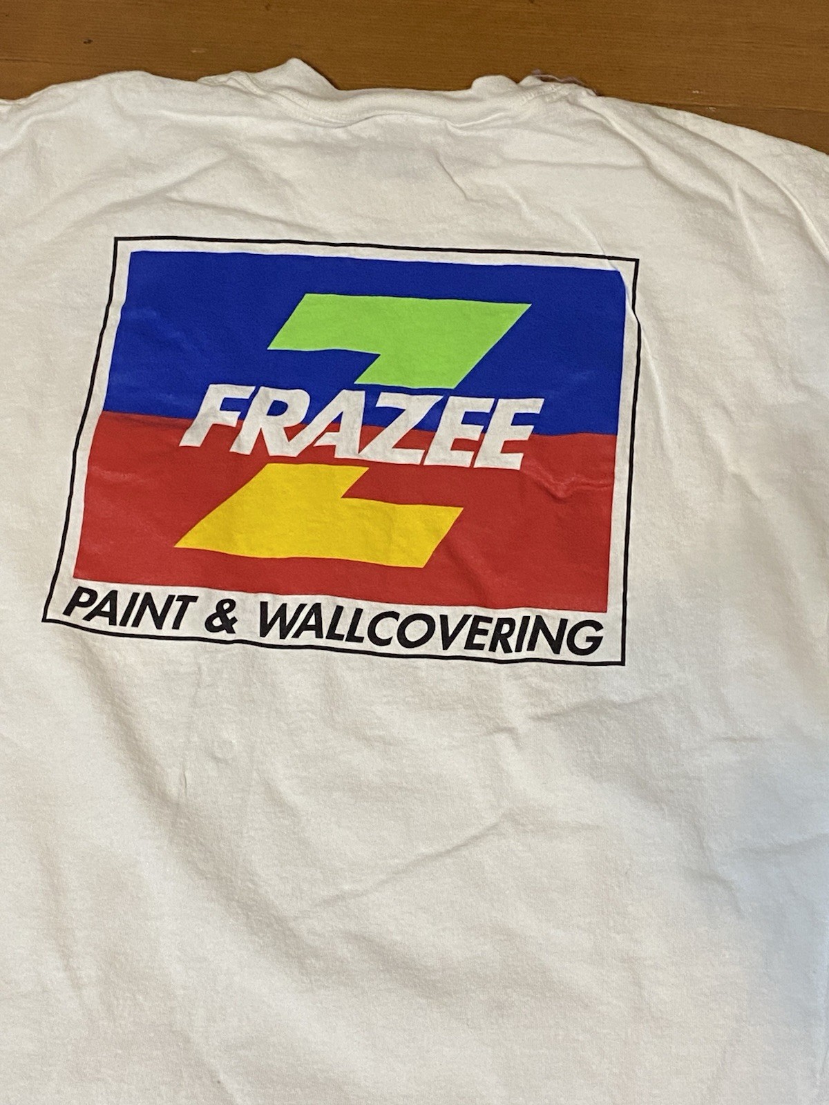 Frazee Paint & Wallcovering Employee Uniform White Pocket T Shirt Size XL