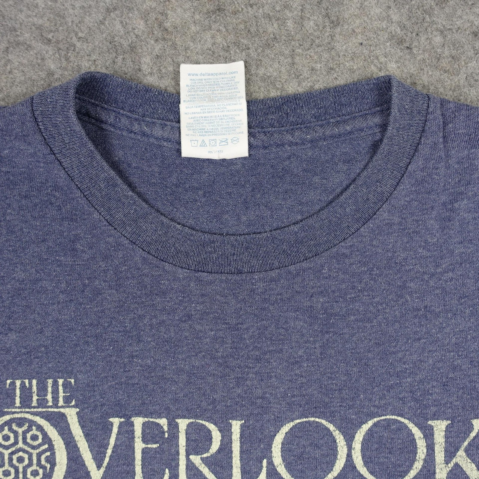VINTAGE The Overlook Hotel Shirt Mens Small Blue The Shining Delta Movie Cult