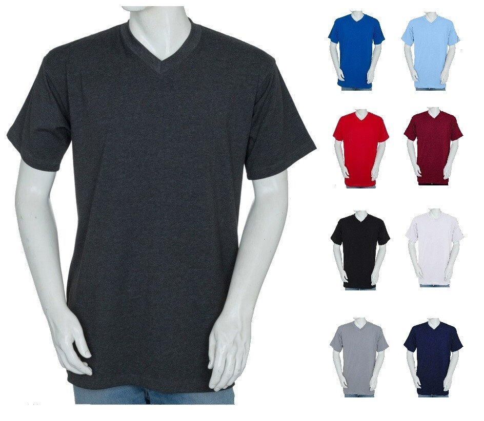 Styllion Mens Shirts Big and Tall V Neck – Short Sleeve – Heavy Weight – VSS