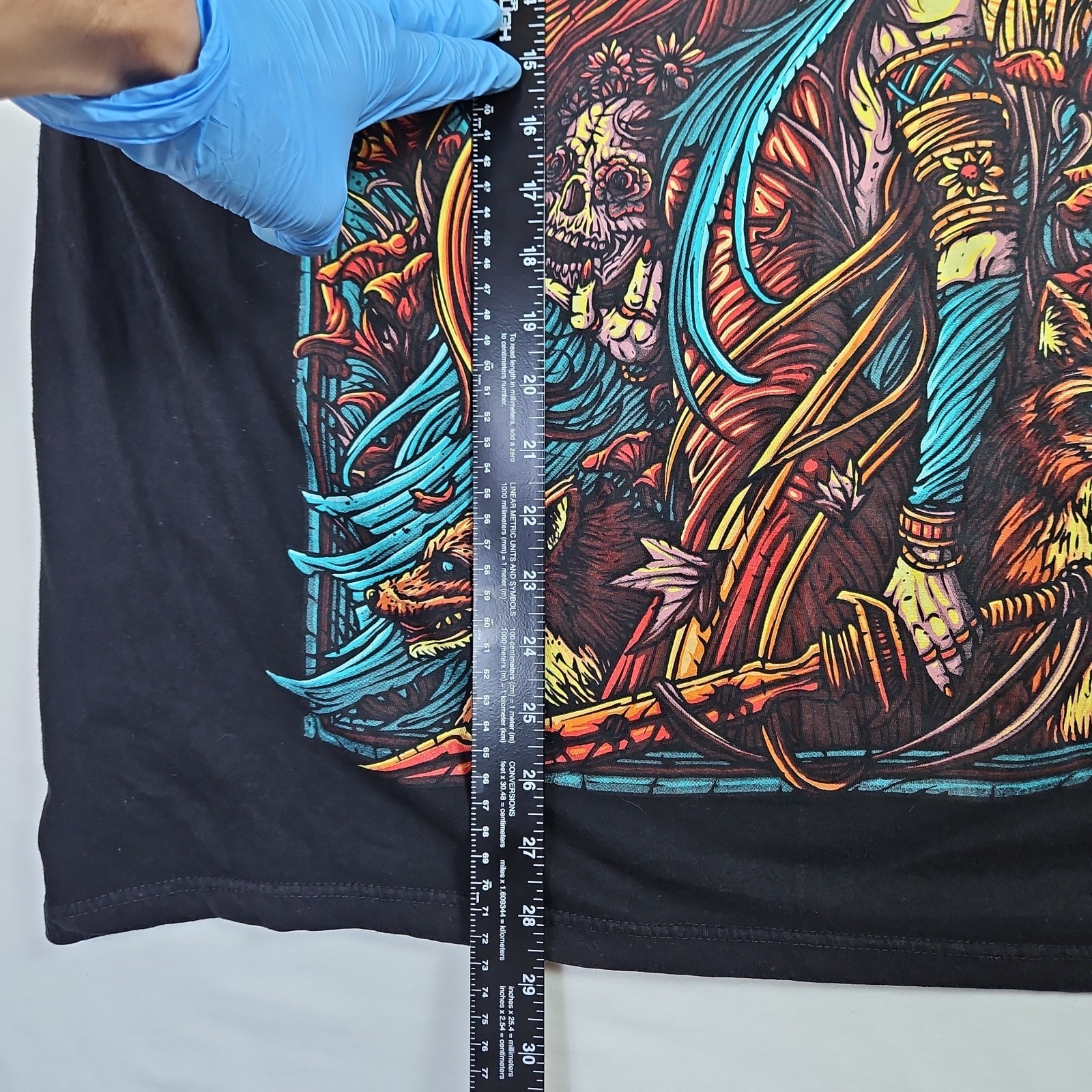 Mumford Clothing T-Shirt Psychedelic Women Warrior Black Size XL Graphic Fantasy