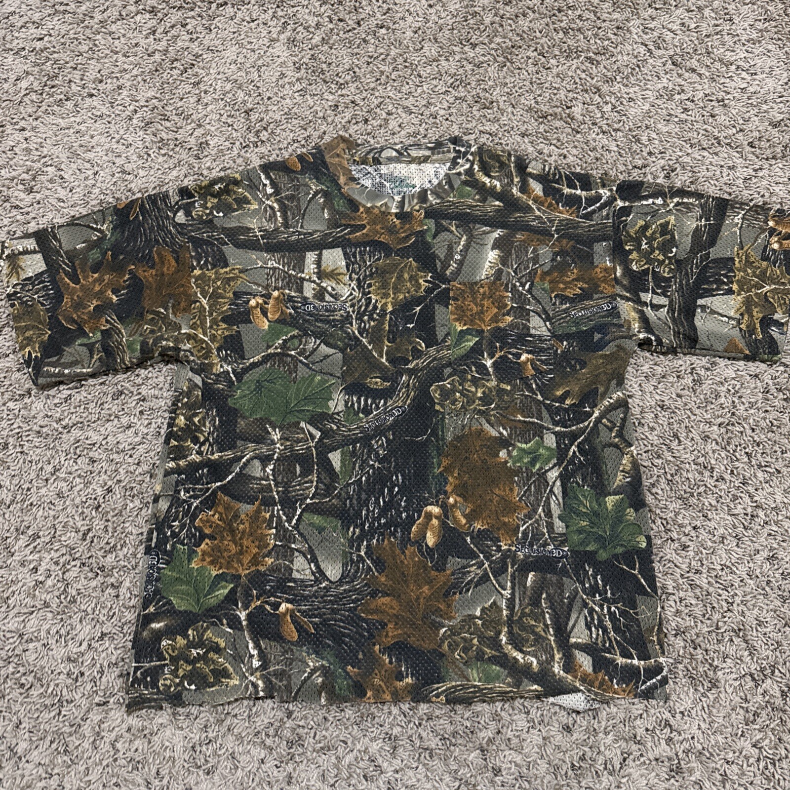 Cabelas Camo Hunting Boxy Cut Bottom T Shirt Mens Size Large Regular