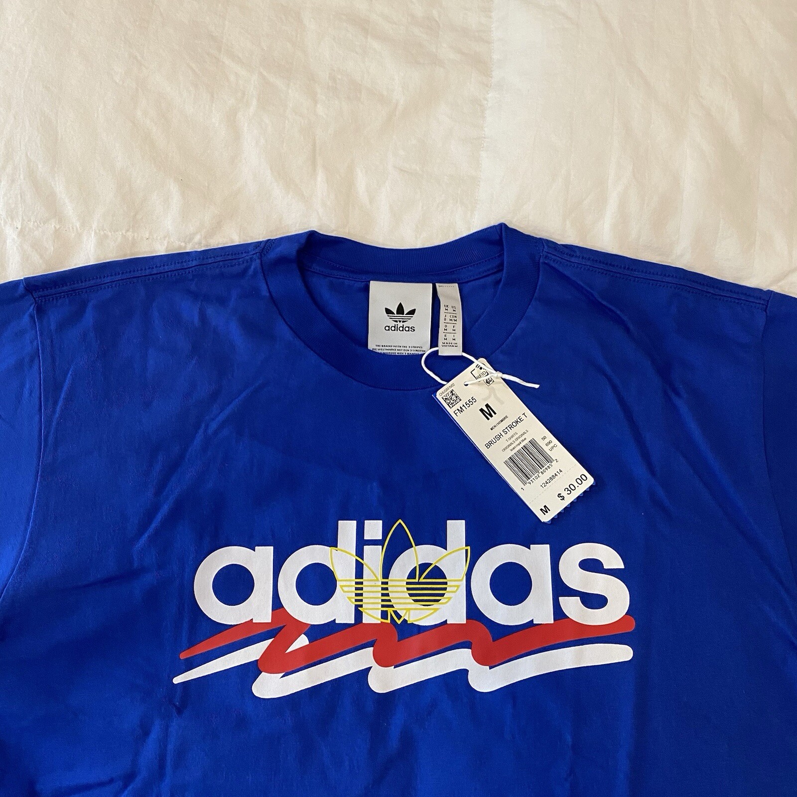 Adidas Brush Stroke Tee – New With Tags – Mens Medium – Team Royal Blue