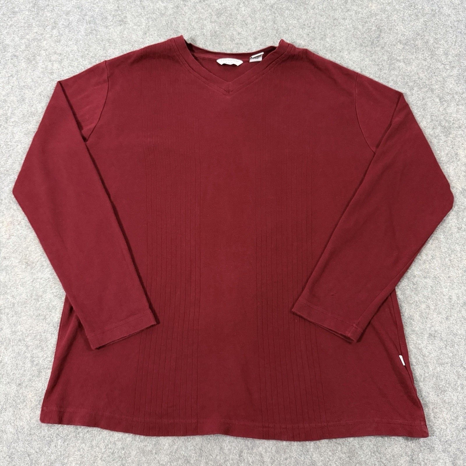 Covington Long Sleeve Pullover Ribbed Knit V-Neck Shirt Fits Men’s Sz Large Red