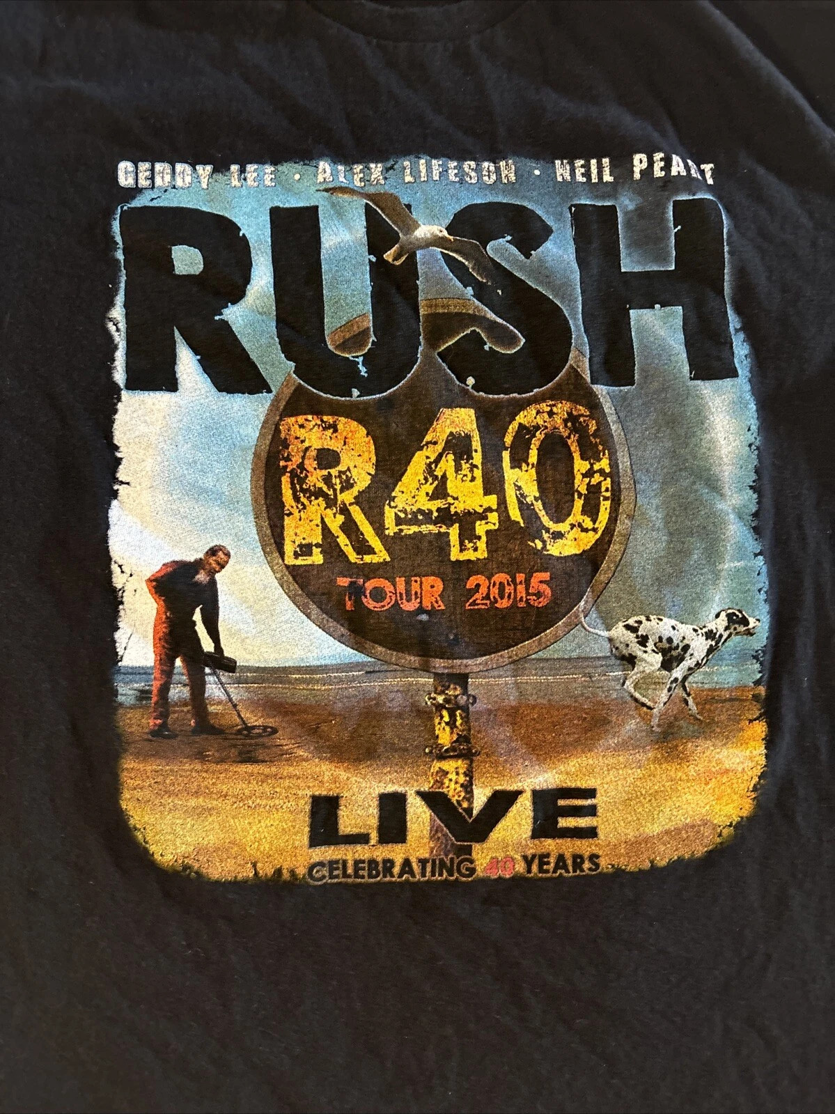 RUSH R40 Tour 2015 40th Anniversary Concert T-Shirt Tour Geddy Lee Neil Peart