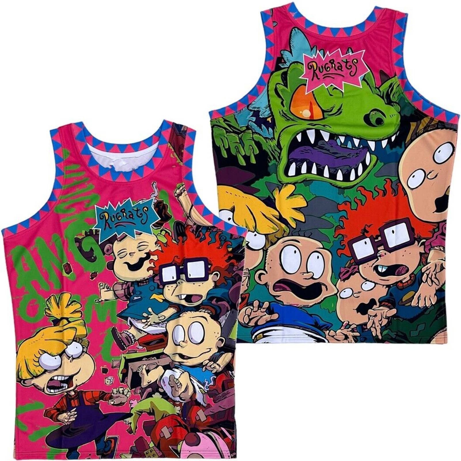 Funny Rugrats Cartoon PRINT 3D TANK TOP SHIRT Twoside Full Size