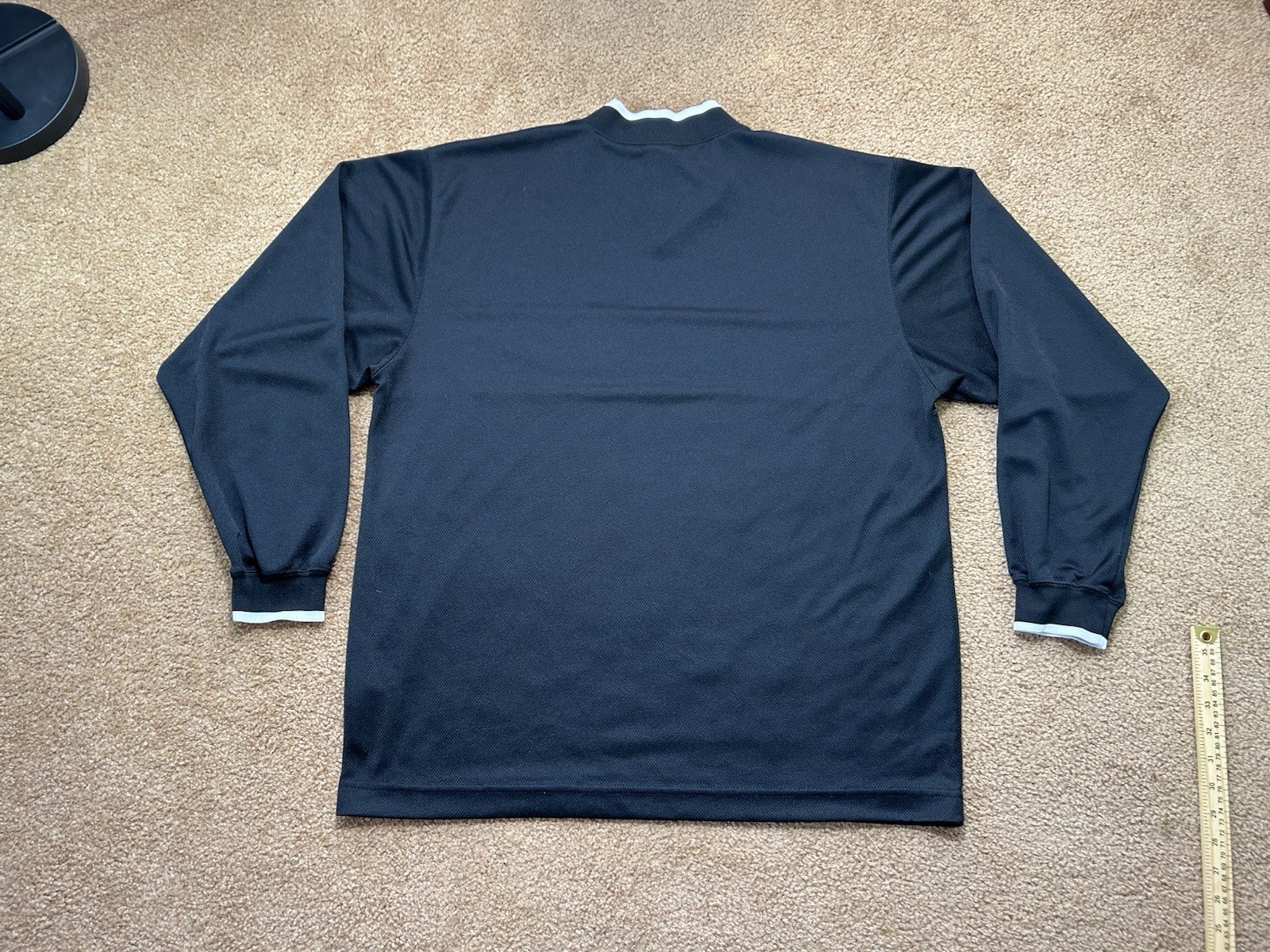 Vintage Nike Long Sleeve Shirt 90s–00s Black White Swoosh Pullover Mens Large