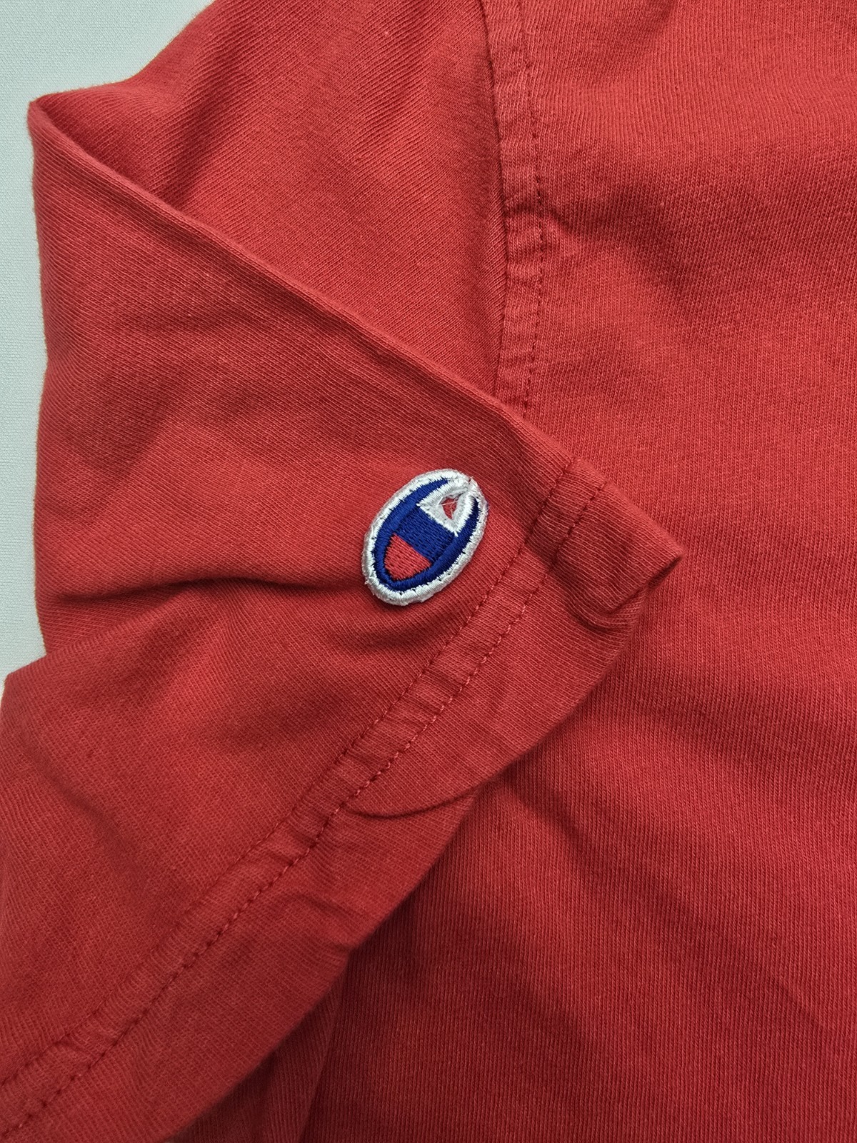Champion Men’s Classic Logo T-Shirt Red Crew Neck Size Medium