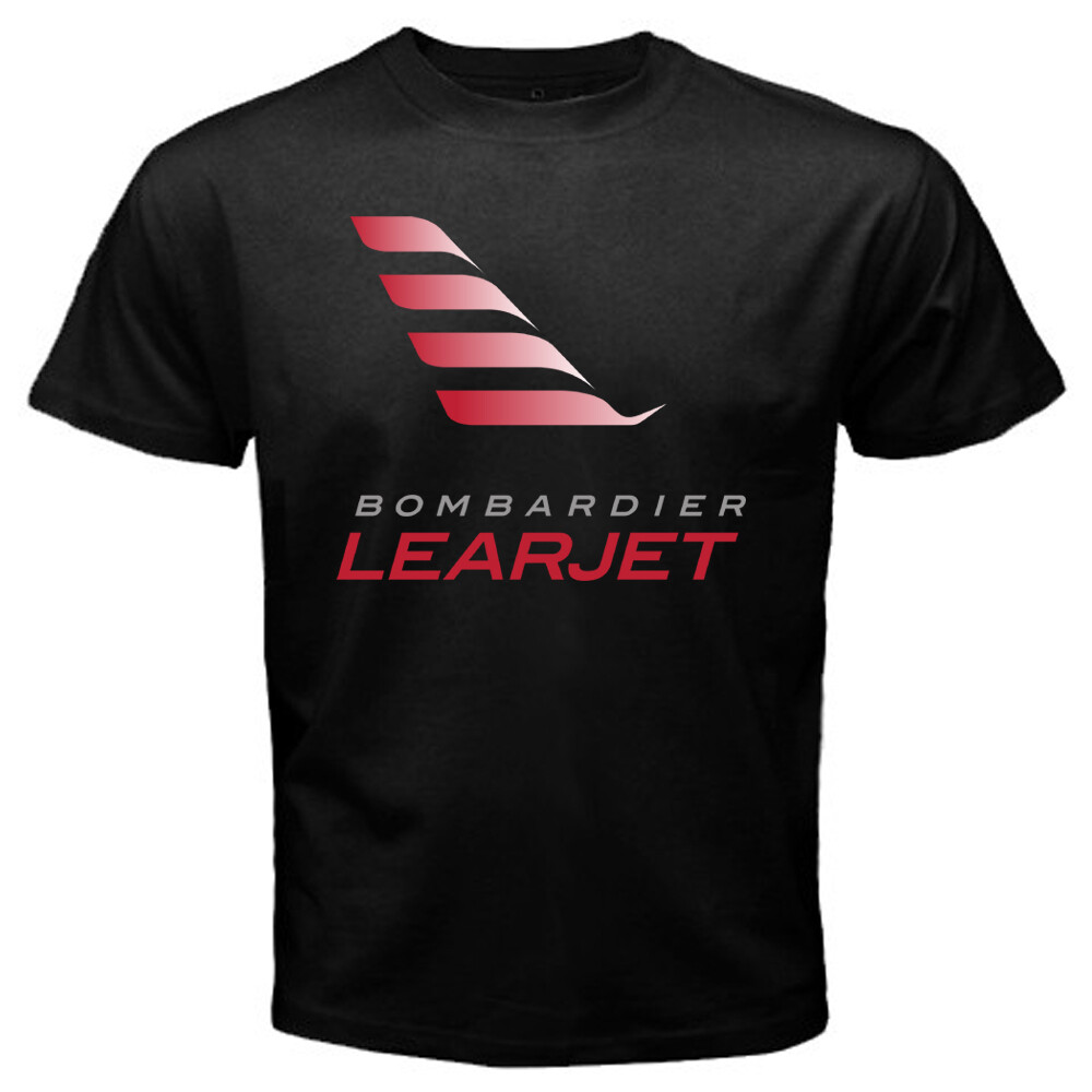 Bombardier Learjet Men’s Black T-Shirt Size S to 5XL