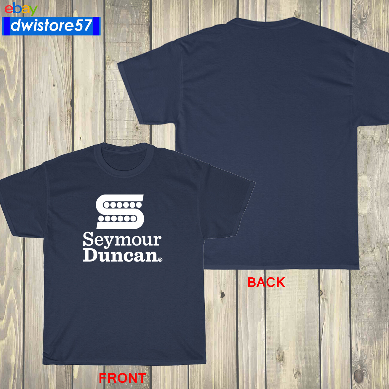 New Seymour Duncan Music Guitar Logo Black/Navy/White/Grey T-Shirt S-5XL