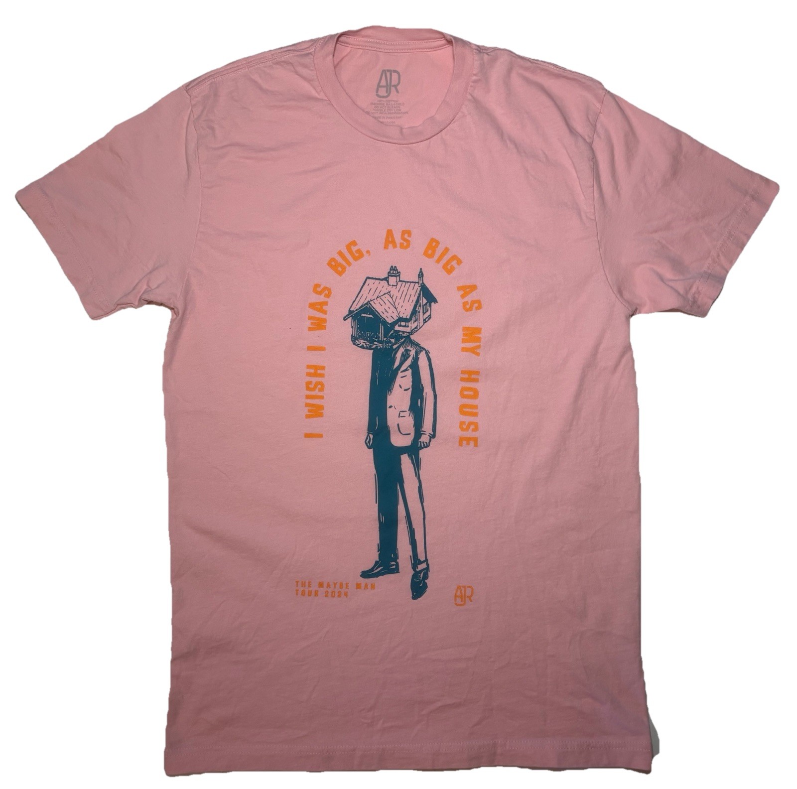 AJR The Maybe Man Tour 2024 Band T Shirt Adult S Concert Merch Graphic Pink Tee