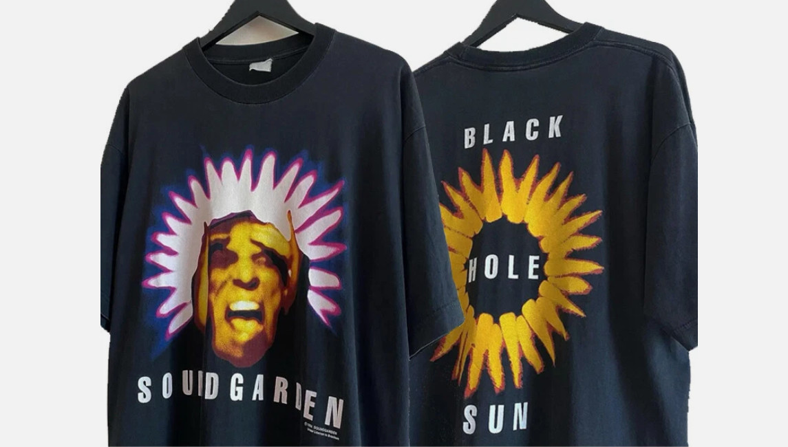 1994 Soundgarden Black Hole Sun 2 side short sleeve T shirt REPRINT