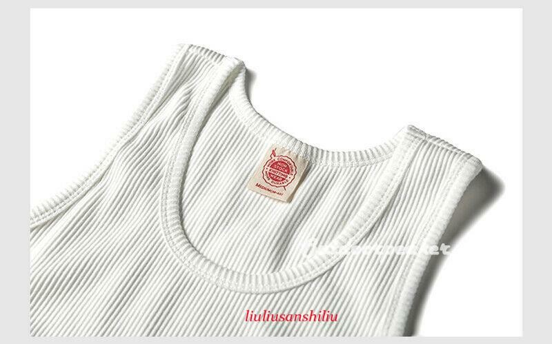NON STOCK Men Cotton Basic Tank Top Slim Casual Ribbed Sleeveless T-Shirt Beach