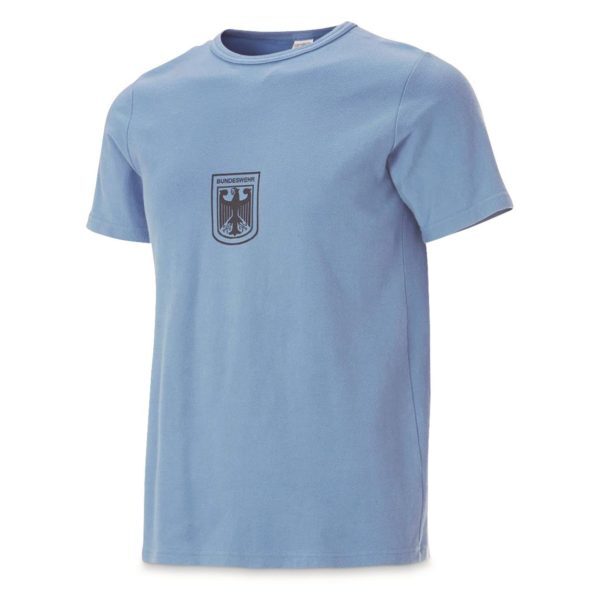 German Army Bundeswehr Eagle 100% Cotton T Shirt S to XXL Blue Military Surplus