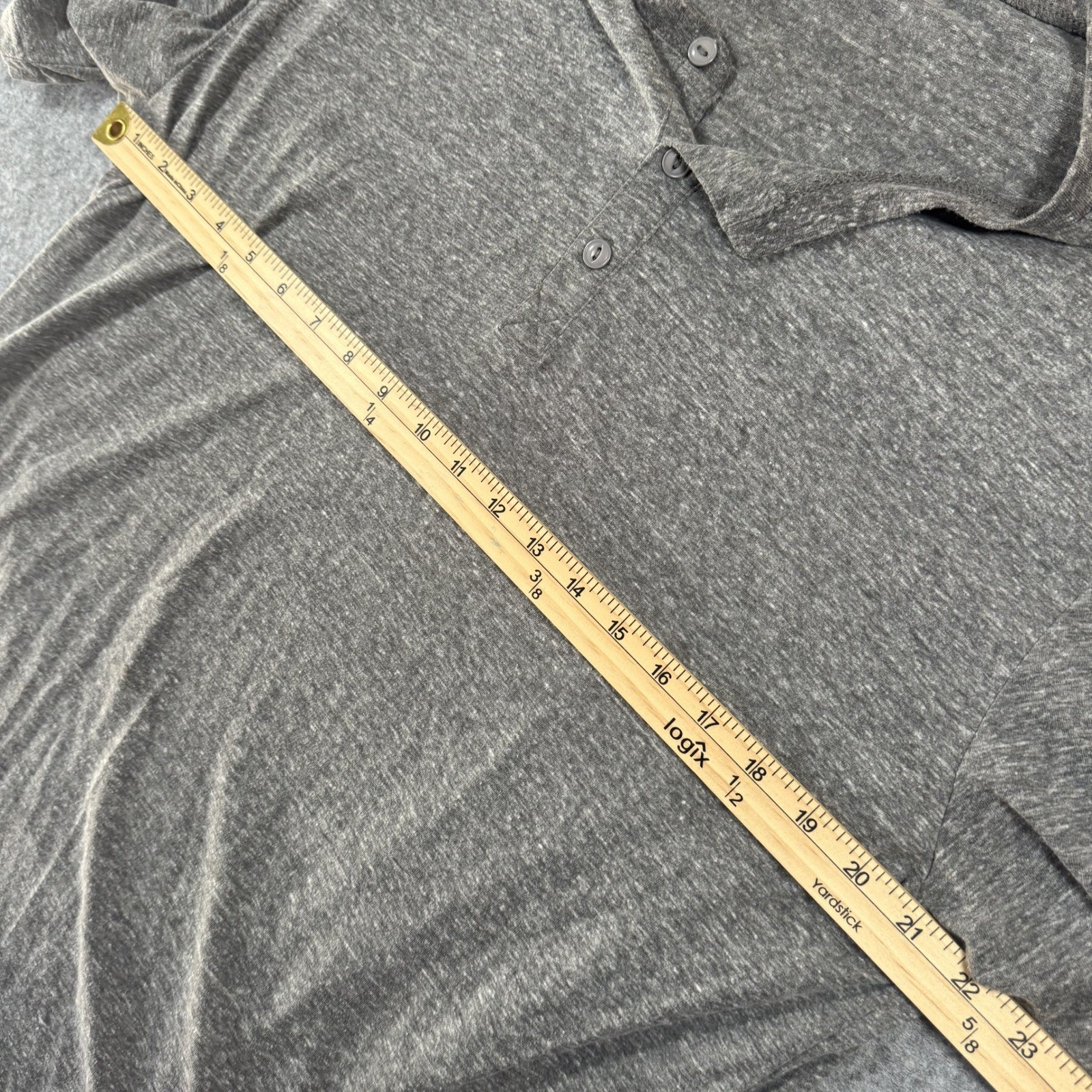 Threads 4 Thought Henley Shirt XXL Grey Heathered Short Sleeve Sustainable