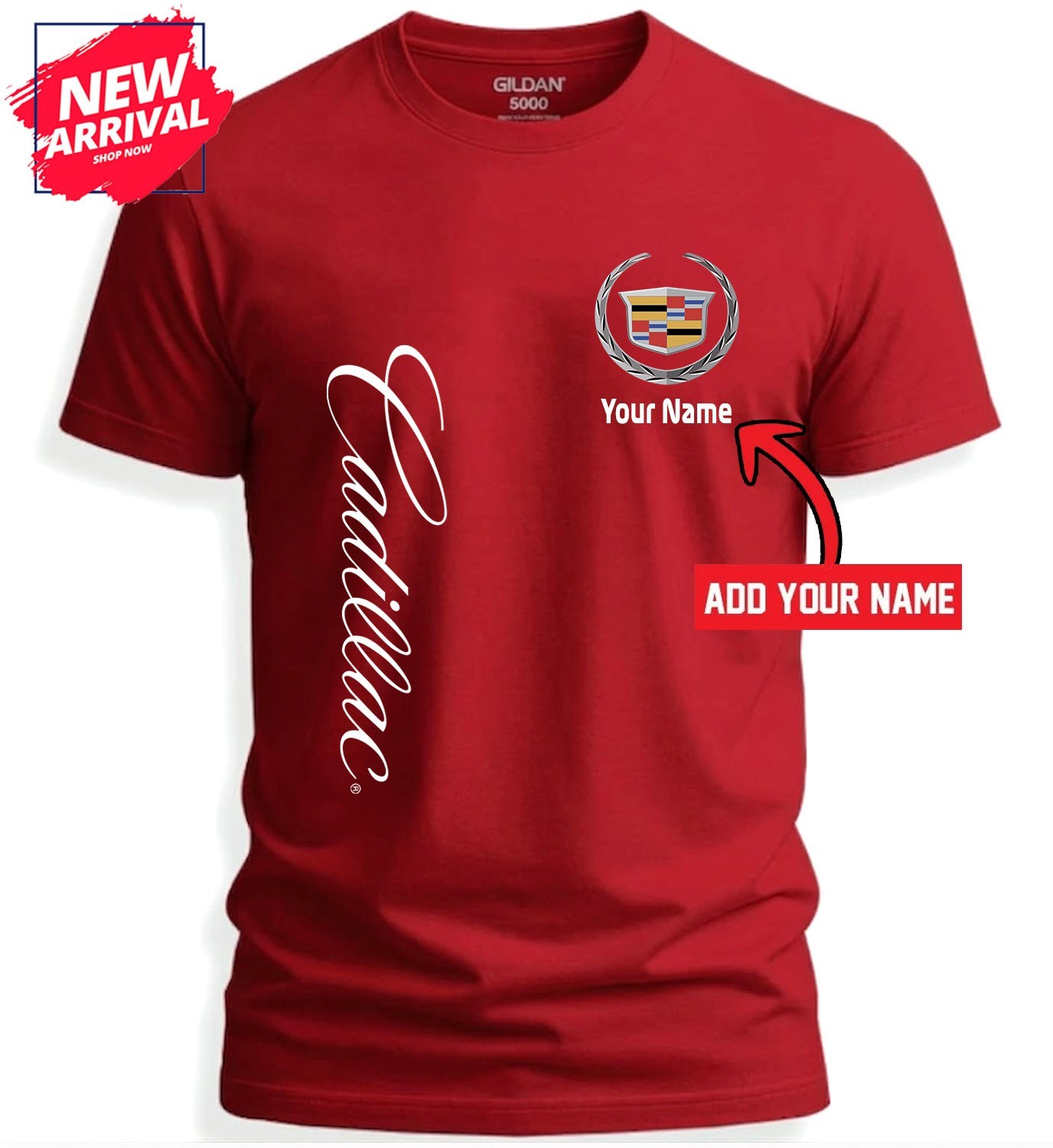 Custom Name – Cadillac Crest Logo Badge T-Shirt Gifts – USA Size S-5XL