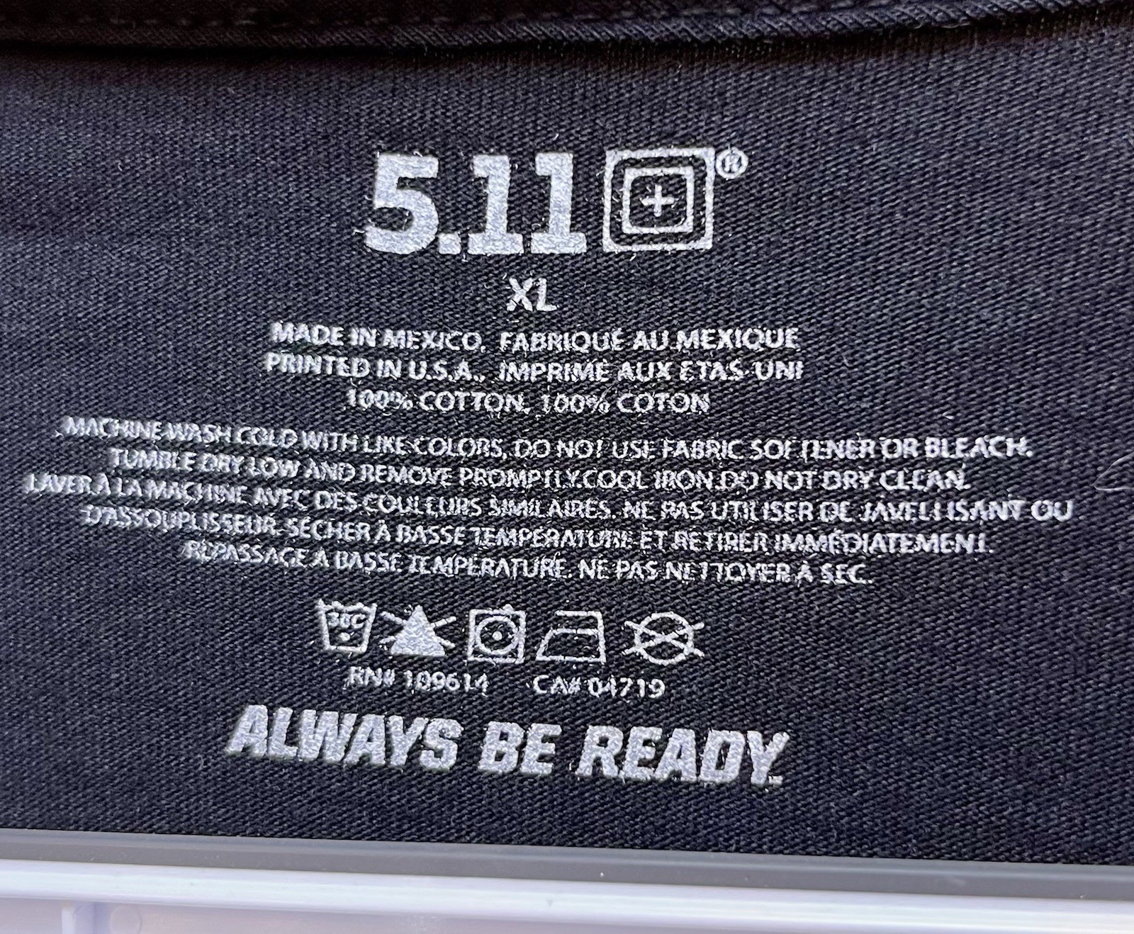 5.11 Tactical Brand NWT Men’s Long Sleeve Black Shirt w/ Breast Pocket Size XXL