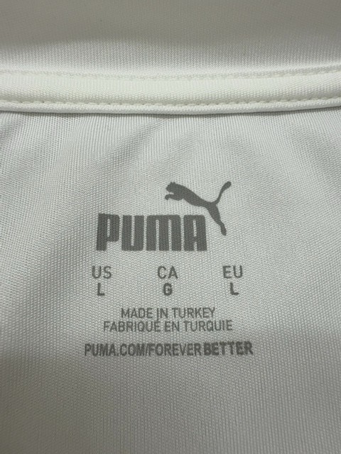 Puma Men’s Soccer Jersey White L 2024 Short Sleeve New