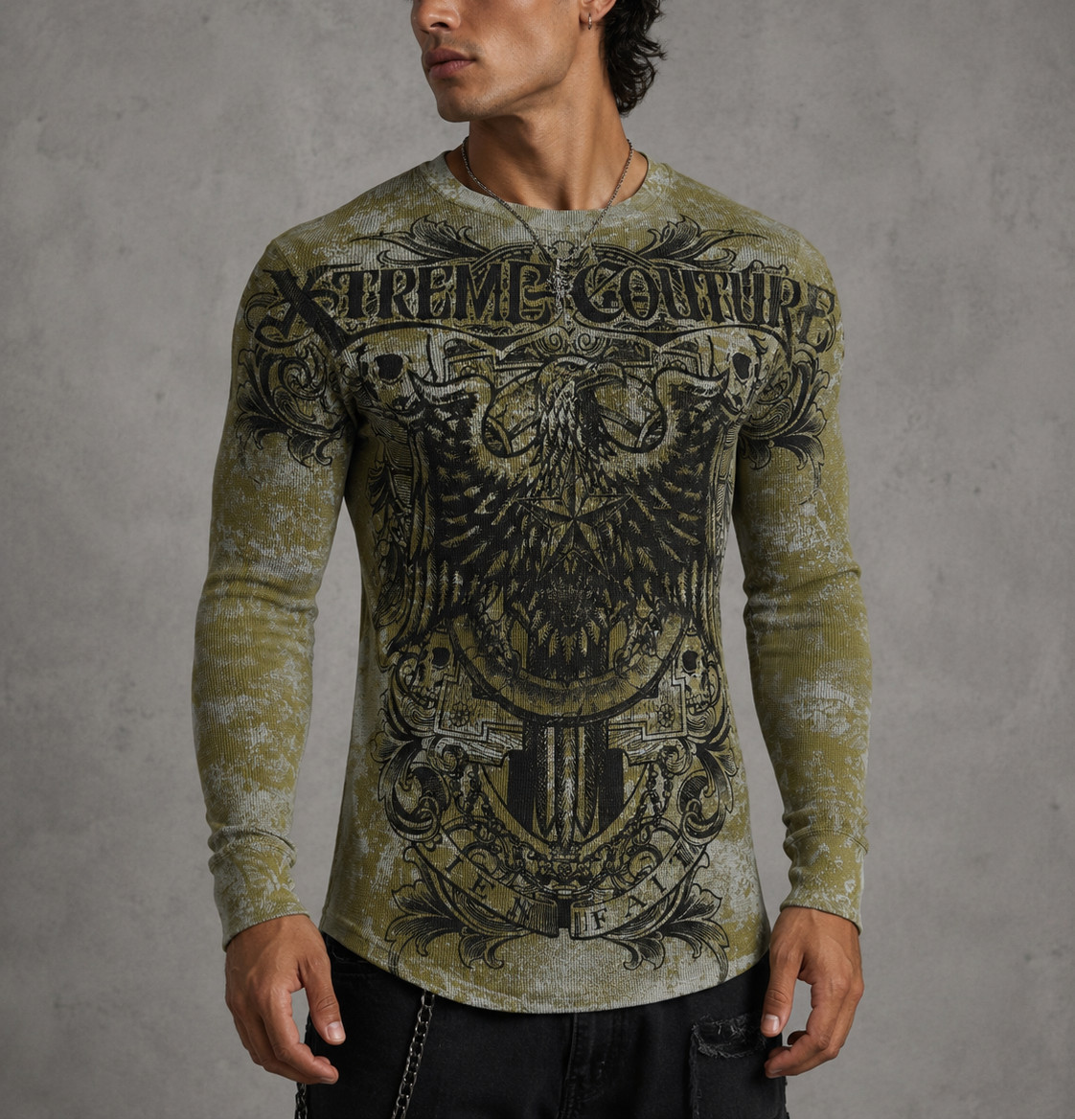 Xtreme Couture By Affliction Men’s Long Sleeve Thermal Shirt Patron