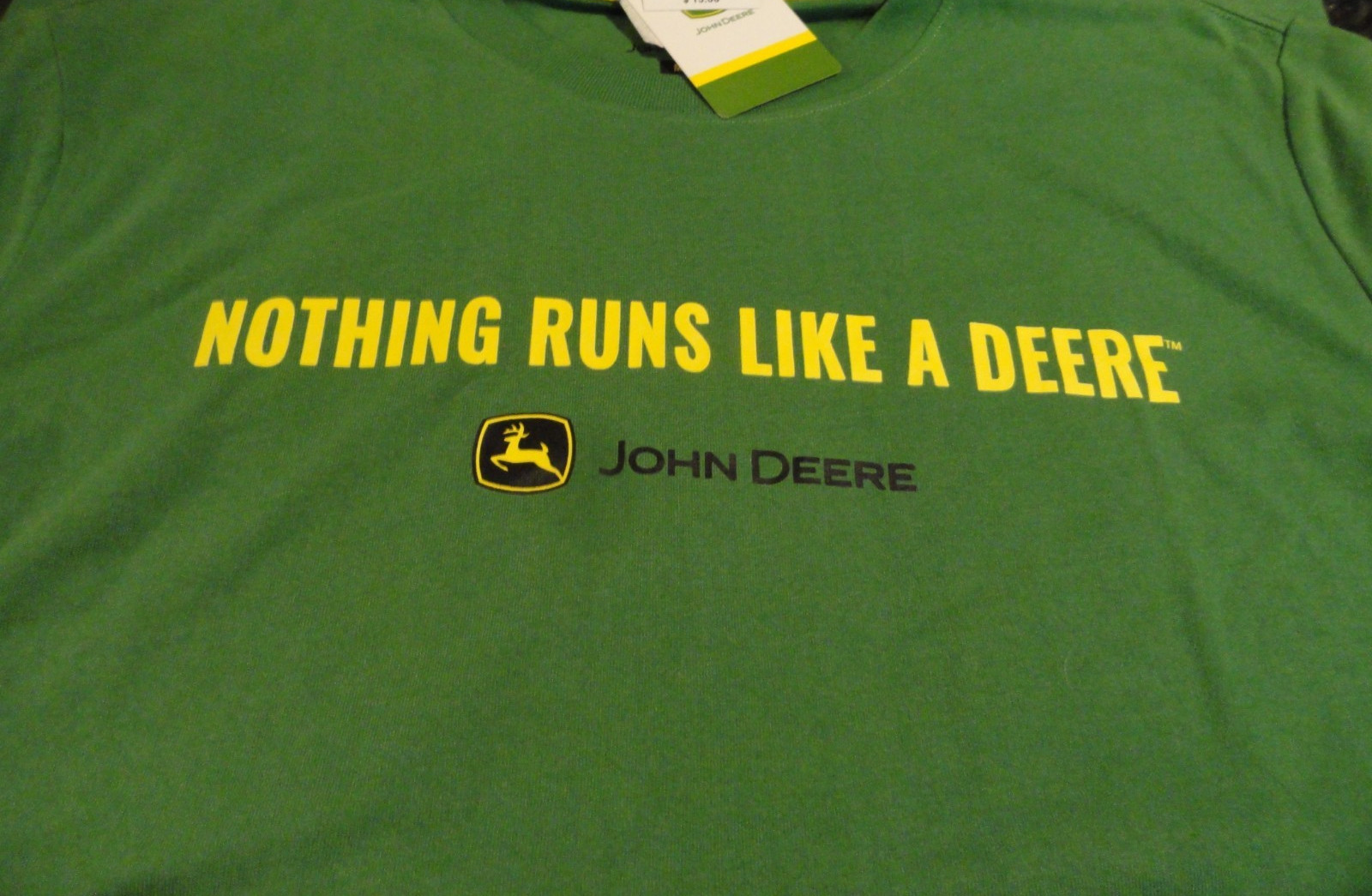 NWT Men’s size M green JOHN DEERE PULLOVER T SHIRT cotton blend Farm outdoorsy