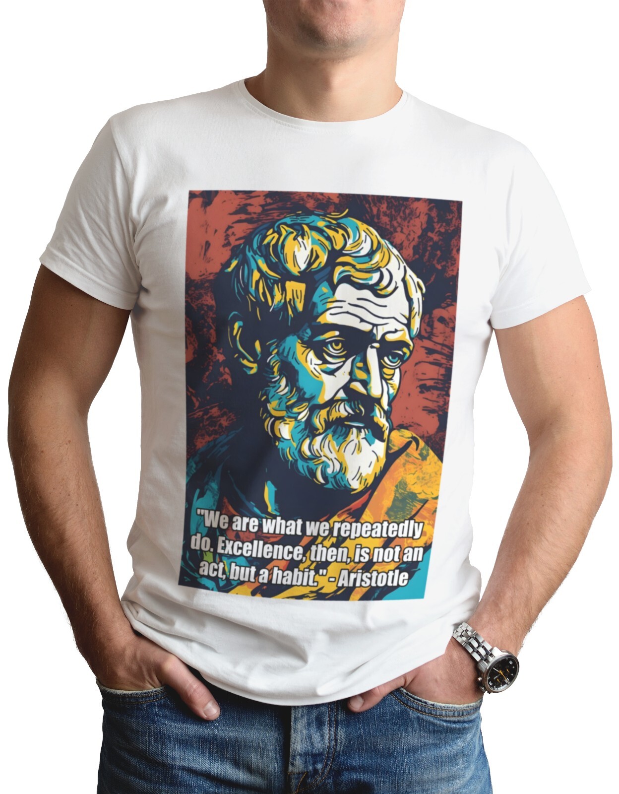 Aristotle Quote T-Shirt Pop Art Philosopher Philosophy Teacher Subject Top Gift