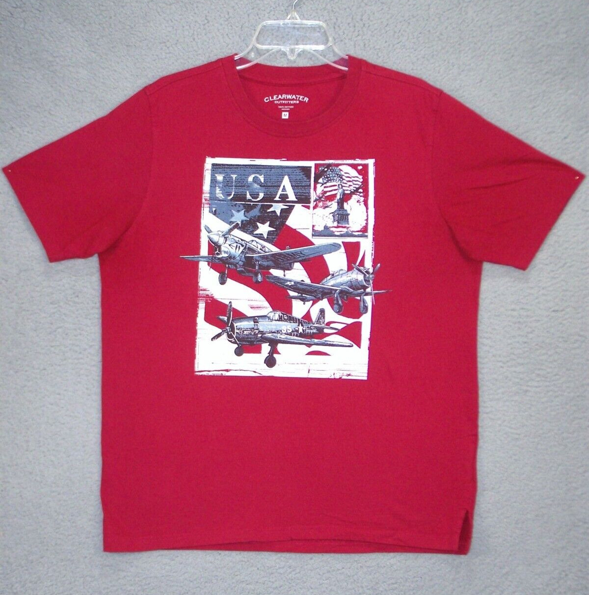 Seversky P-35 Shirt Adult Medium Graphic American fighter aircraft USAF Crew Men