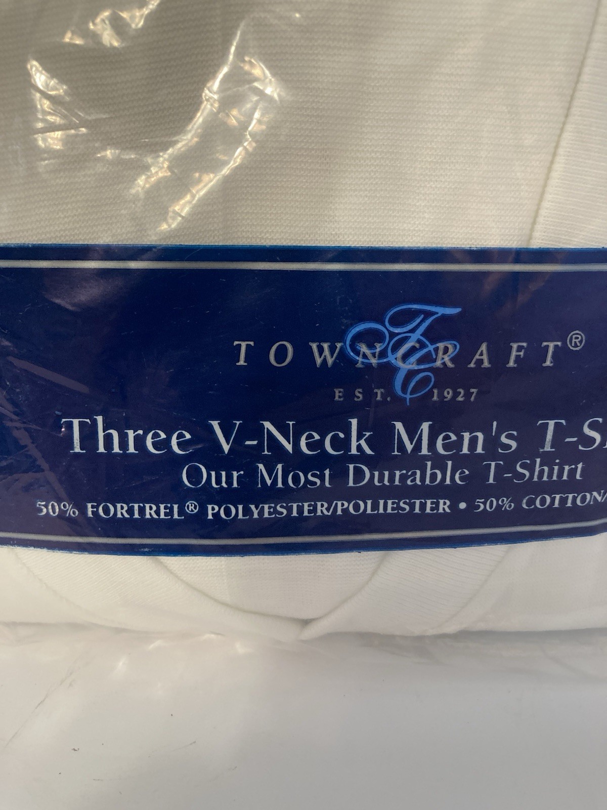 vintage jc penney men’s town craft 3 pack v-neck t-shirts size m new/sealed