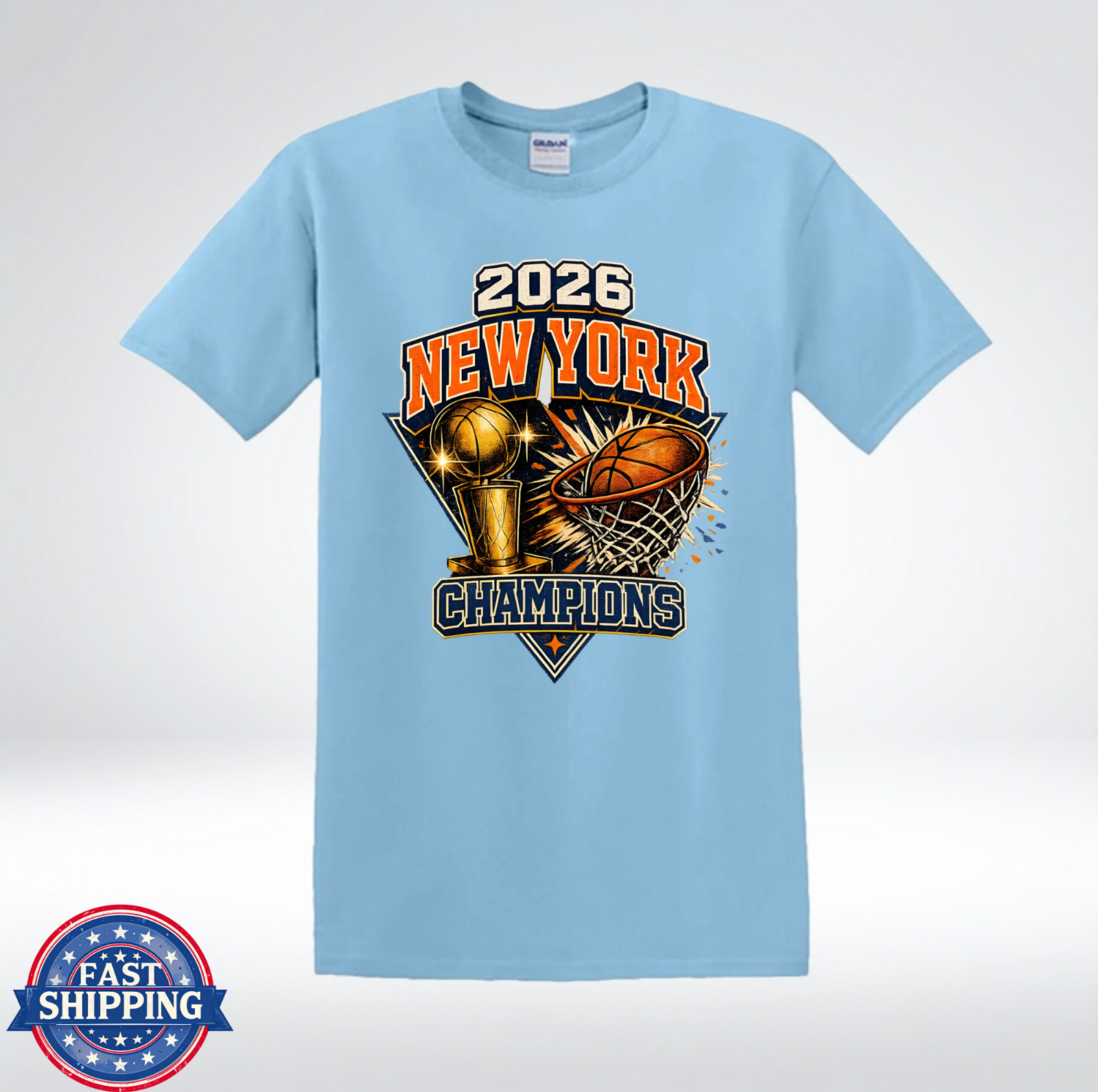 NYC Basketball Champions 2026 Victory Trophy Retro Sports T-Shirt