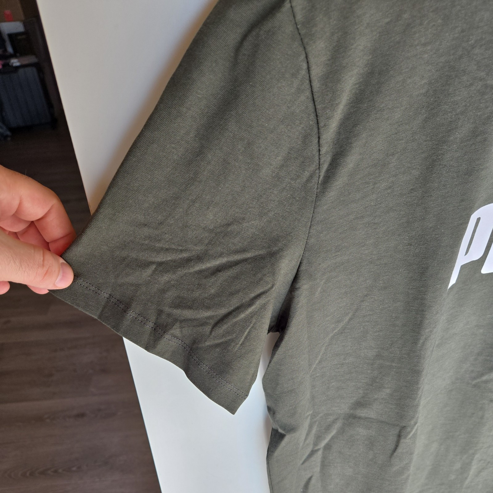 NWT PUMA Forever Better Men’s Sz L Green T-Shirt large front Print logo