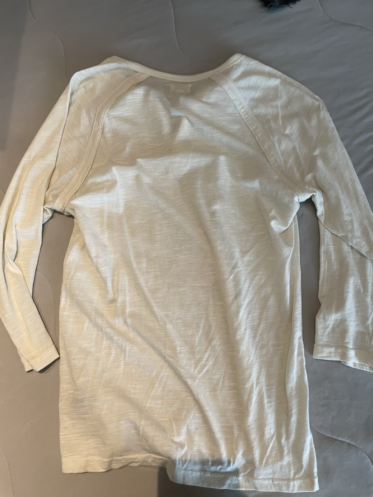 AMBIG Mens Cream White Solid Henley Top Long Sleeve Button Knit, Size M