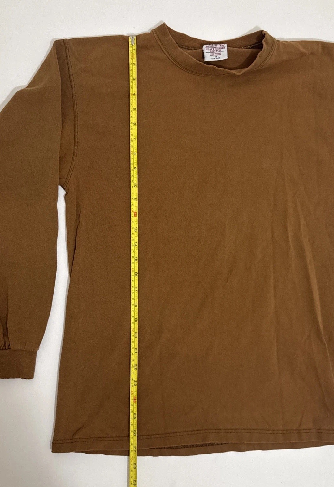 Vintage PLUMA Men’s Medium Heavyweight Brown Long Sleeve T-shirt Made In USA