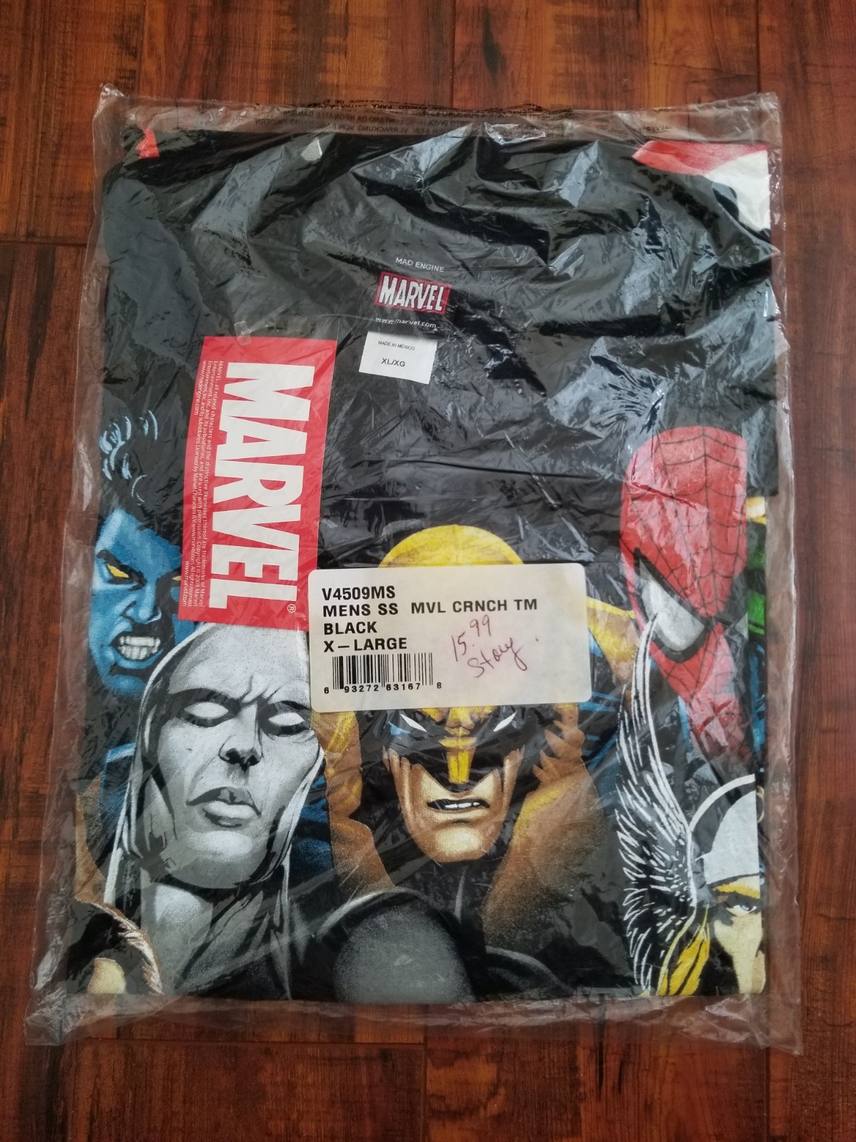 2009 Marvel Mad Engine X-Men & Avengers Black T-Shirt – Men’s XL – Brand NEW