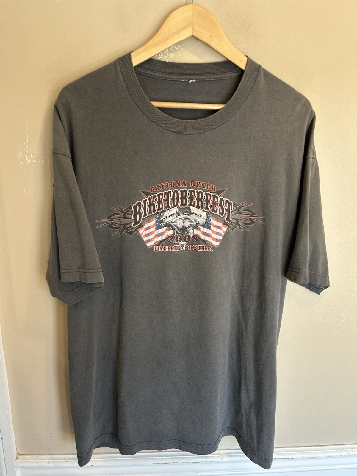 Biketoberfest Mens Motorcycle Graphic Tee Grey XXL Clothing