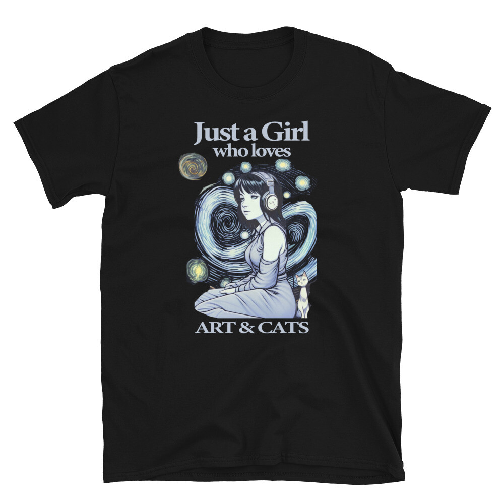 Just A Girl Who Loves art and cats T-Shirt