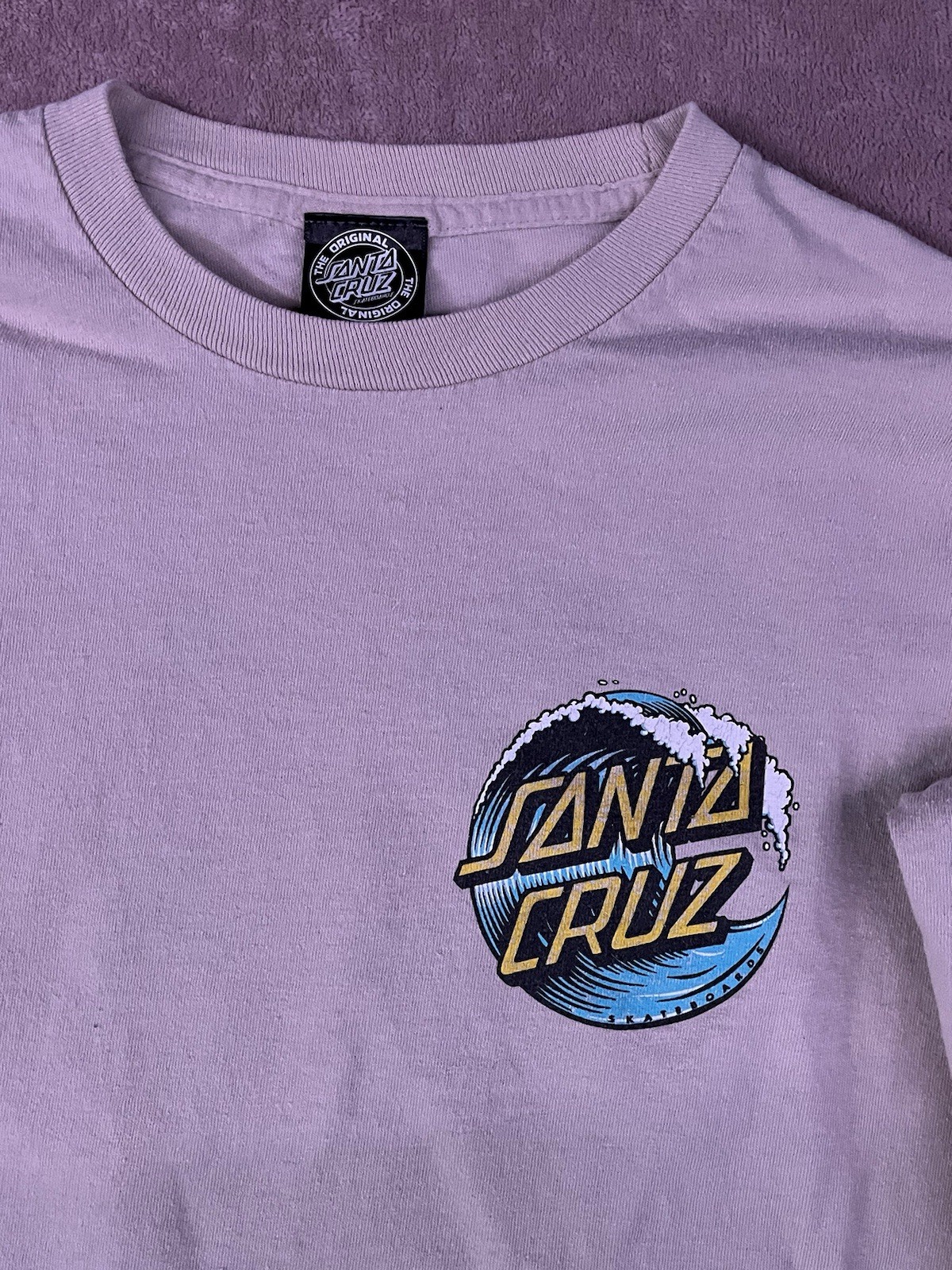 Santa Cruz Men’s Light brown Long Sleeve Graphic T-Shirt Logo Size S