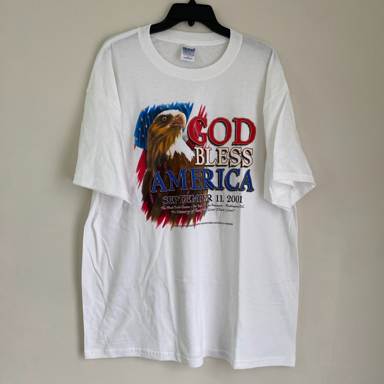 September 11 2001 911 God Bless America Graphic T-Shirt Size XL