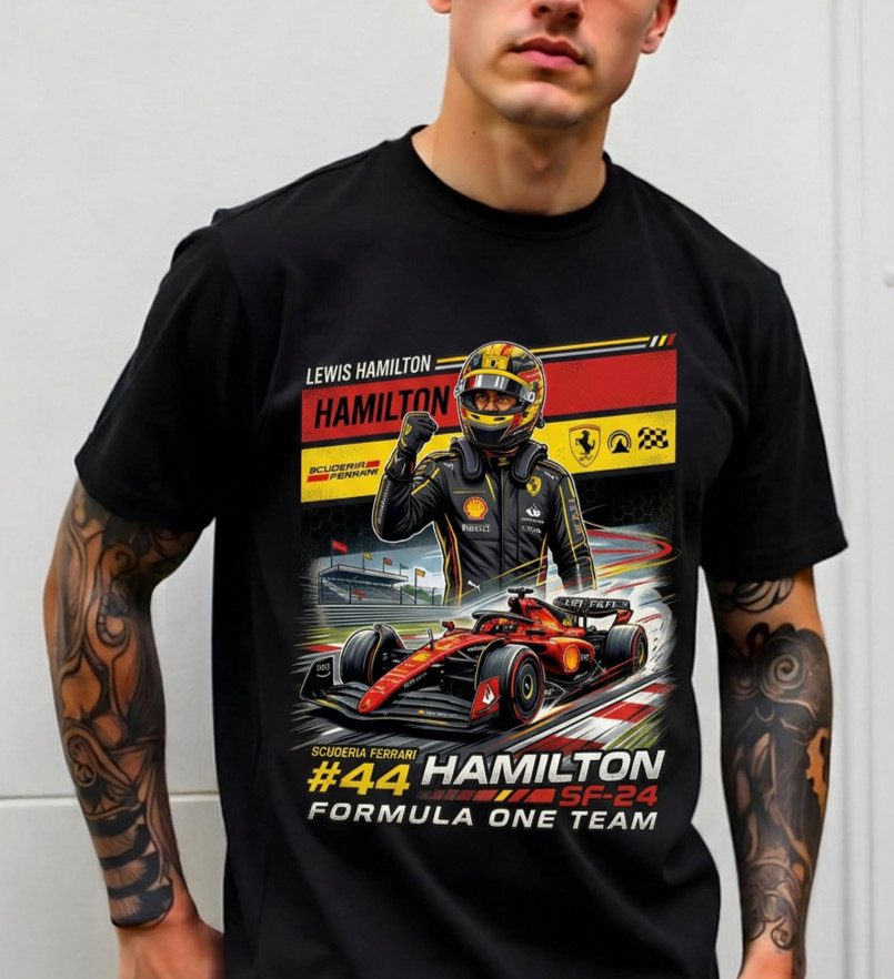 LEWIS HAMILTON F1 CUSTOM DESIGN – T-Shirt Size S-5XL