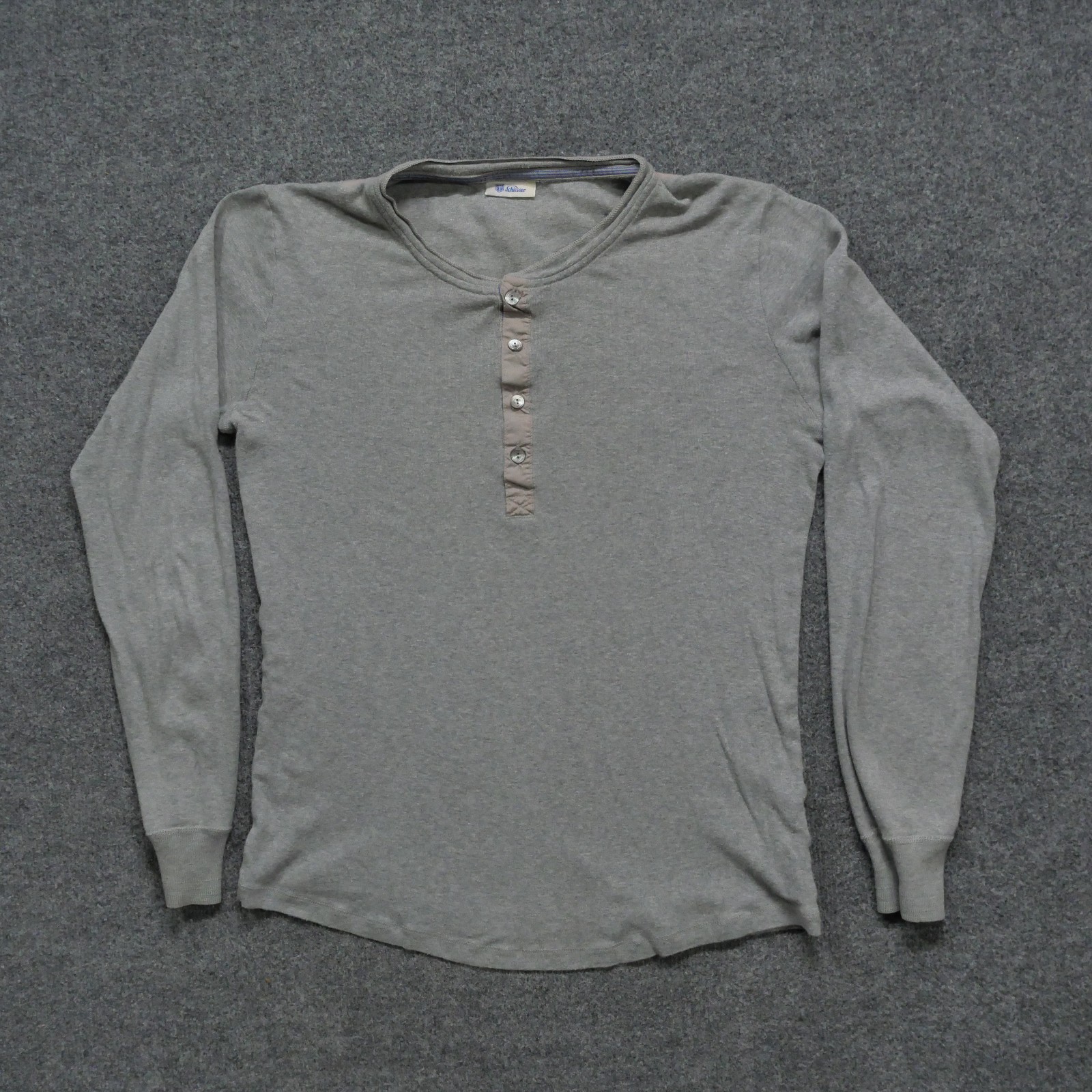 Shiesser Shirt Mens Medium Grey Henley Under Pajama Top