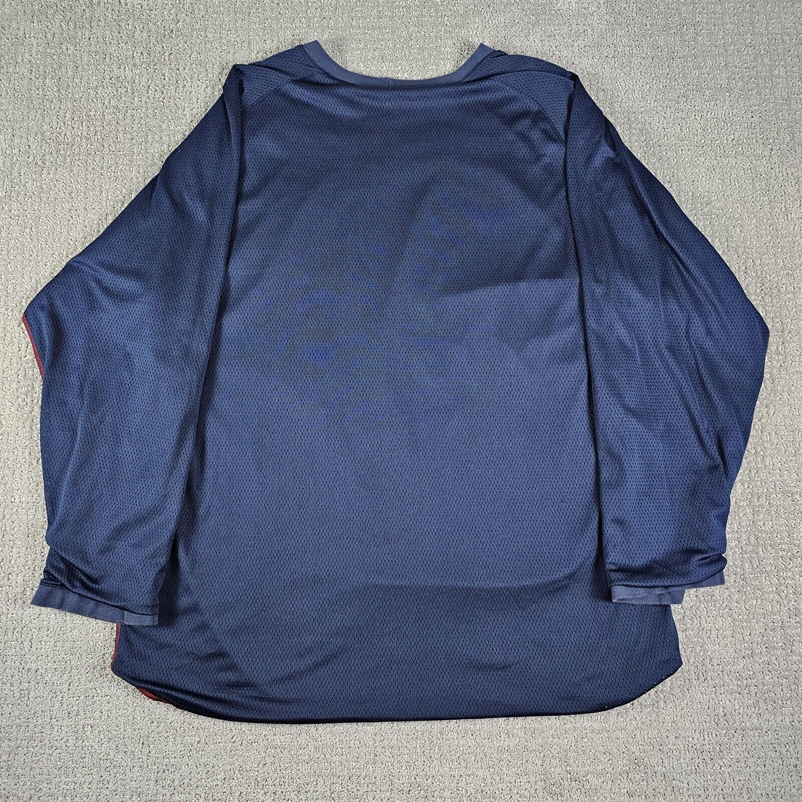 VTG Nike Reversible Long Sleeve Shirt Mens XL Blue Center Swoosh Y2K Spellout