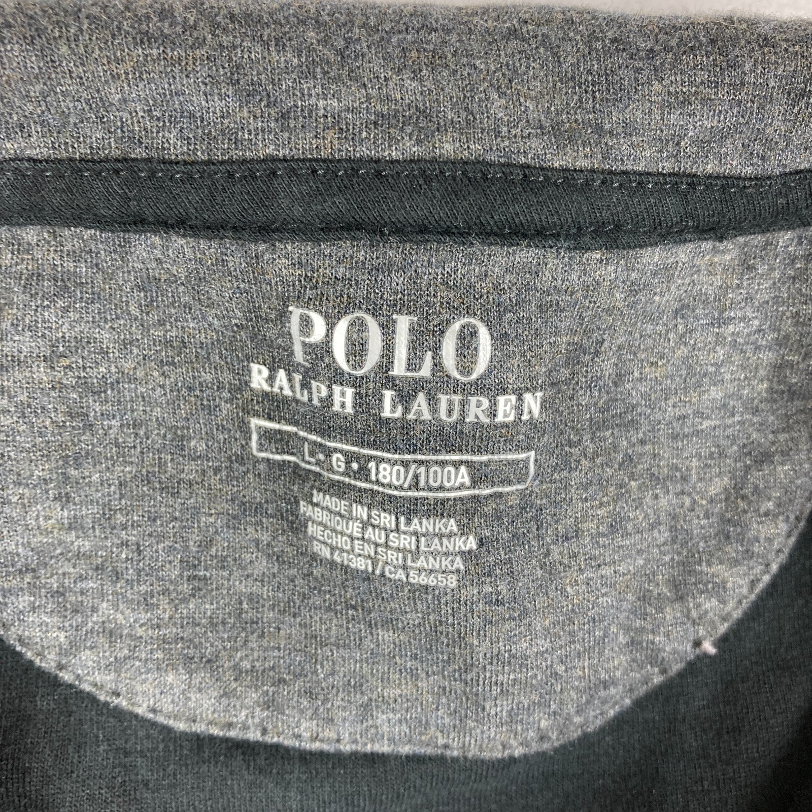 Polo Ralph Lauren Mens Large Black 1/4 Zip Pullover Shirt Gray Pony