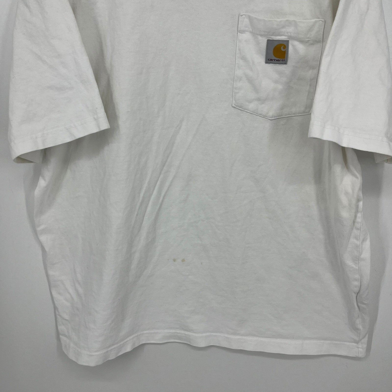 Carhartt Mens White Loose Fit K87-M Short Sleeve Pocket T-Shirt Size Large