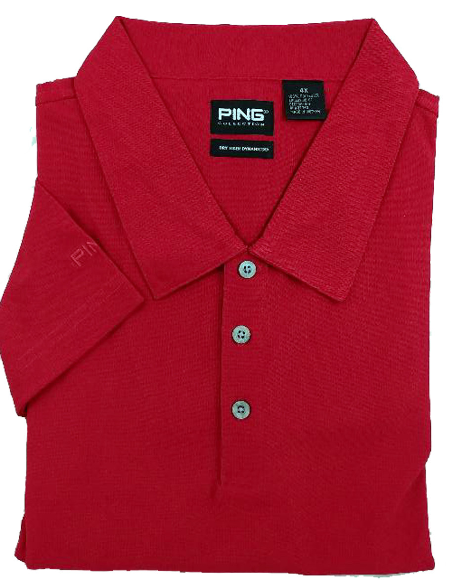 PING Golf NEW Men’s XXXXL 100% Polyester Dri fit Fiber Dynamics 4XL Polo Shirt