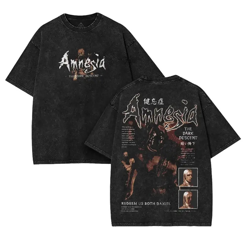 Arcade Anime Amnesia – The Dark Descent Double Printed Washed 2 Sided Printing
