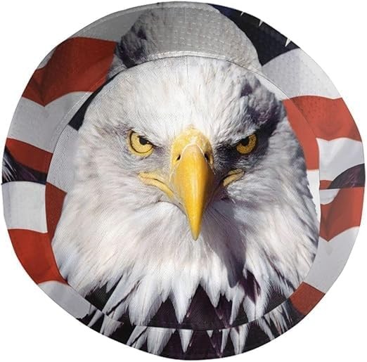 American Flag Bald Eagle Bucket Hat for 4th of July – Packable Sun Hat for Me…