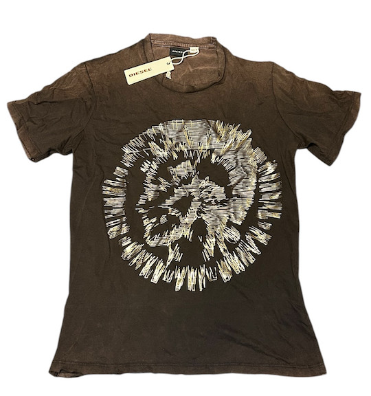 Vintage Y2K $98 DIESEL Brown MIREY Short Sleeve Slim Fit Designer T-shirt NWT