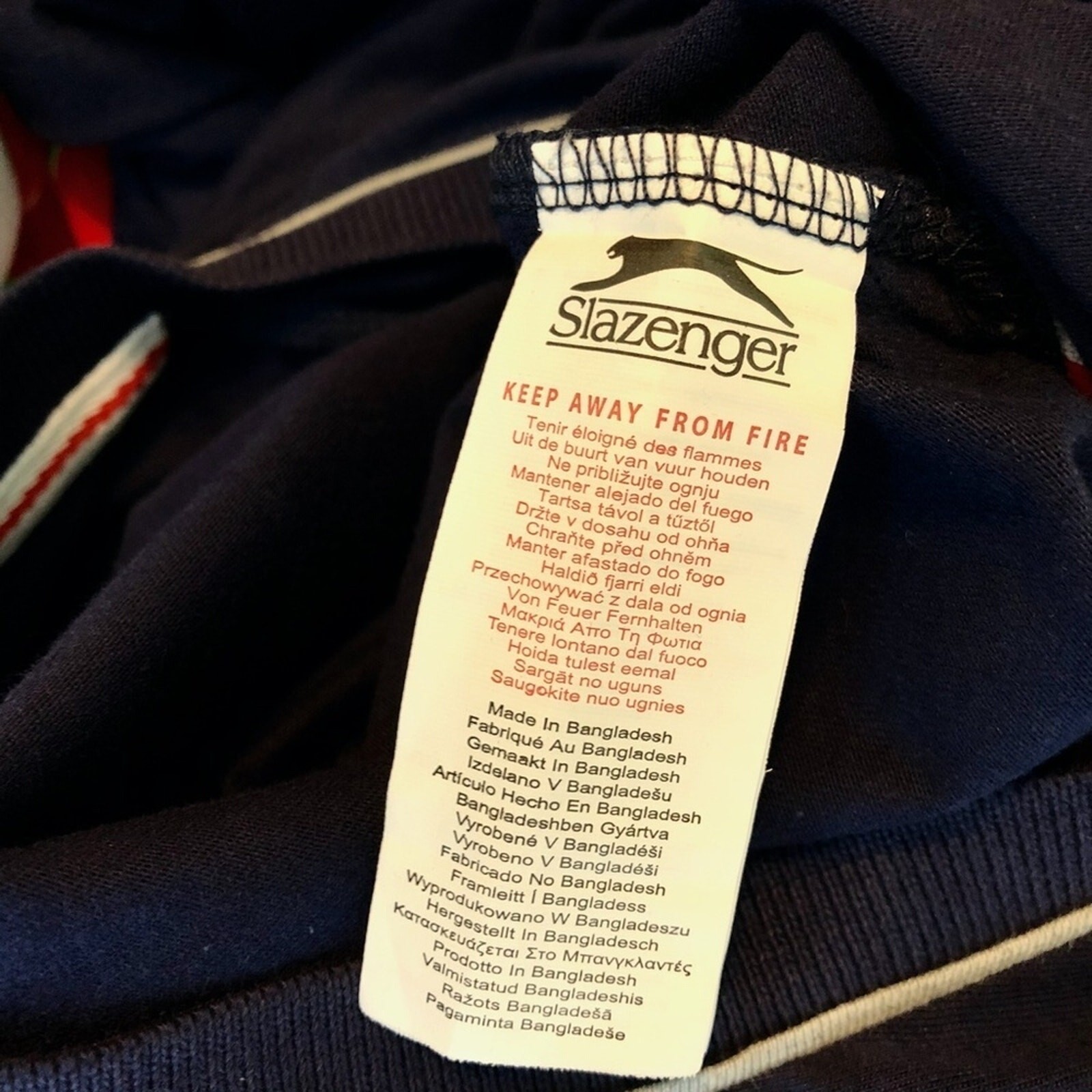 SLAZENGER Navy V-Neck Shirt Cotton Short Sleeve XL