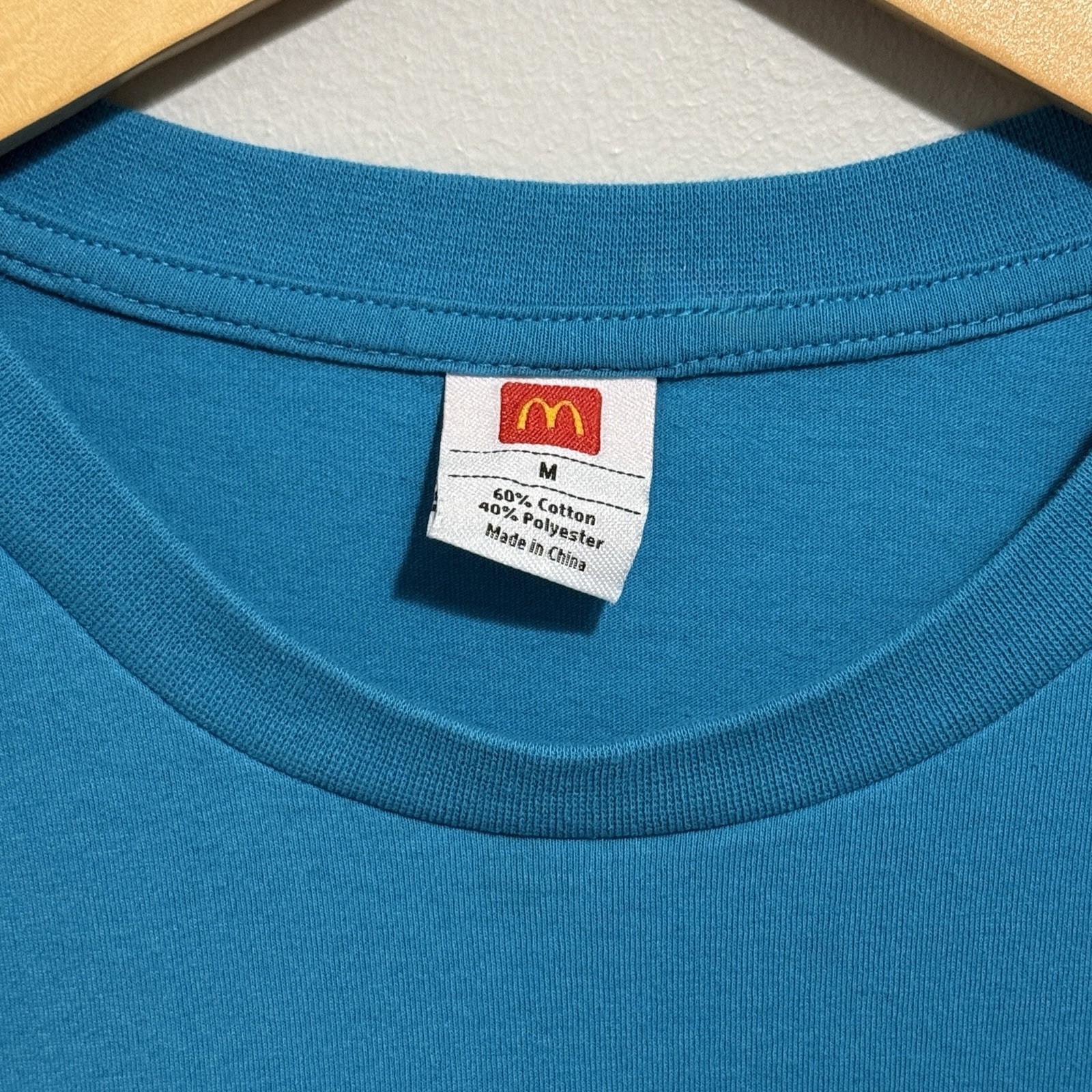 McDonalds Teal Blue Graphic T-Shirt Medium French Fries Character Print Crewneck